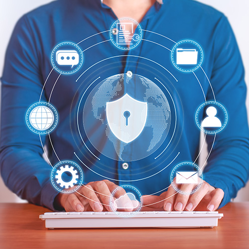 Cybersecurity, protection of the user's private data, files and documents. Security Internet.